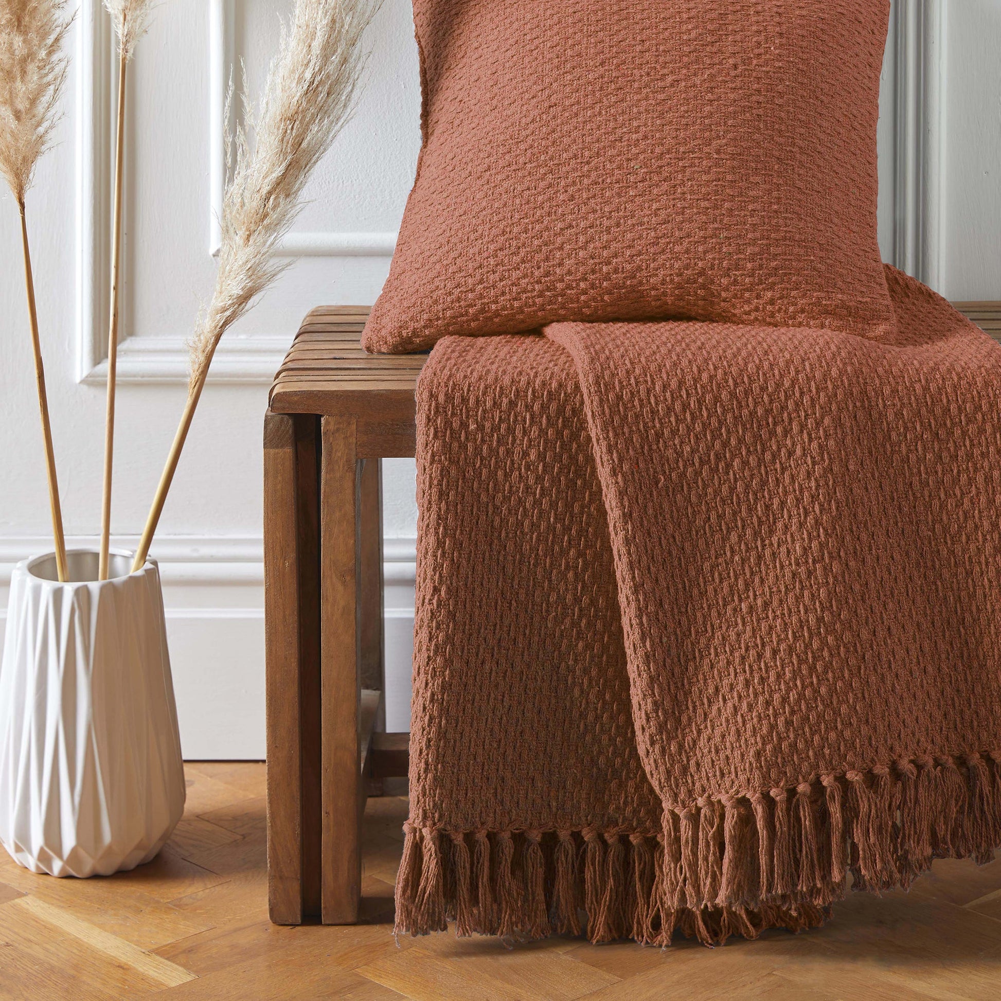 Hayden Bedspread by Drift Home in Terracotta 200cm x 200cm - Bedspread - Drift Home