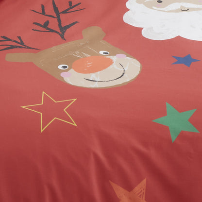 Ho Ho Ho Duvet Cover Set by Bedlam in Red - Duvet Cover Set - Bedlam