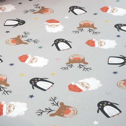 Ho Ho Ho 25cm Fitted Bed Sheet by Bedlam in Red Single - 25cm Fitted Bed Sheet - Bedlam
