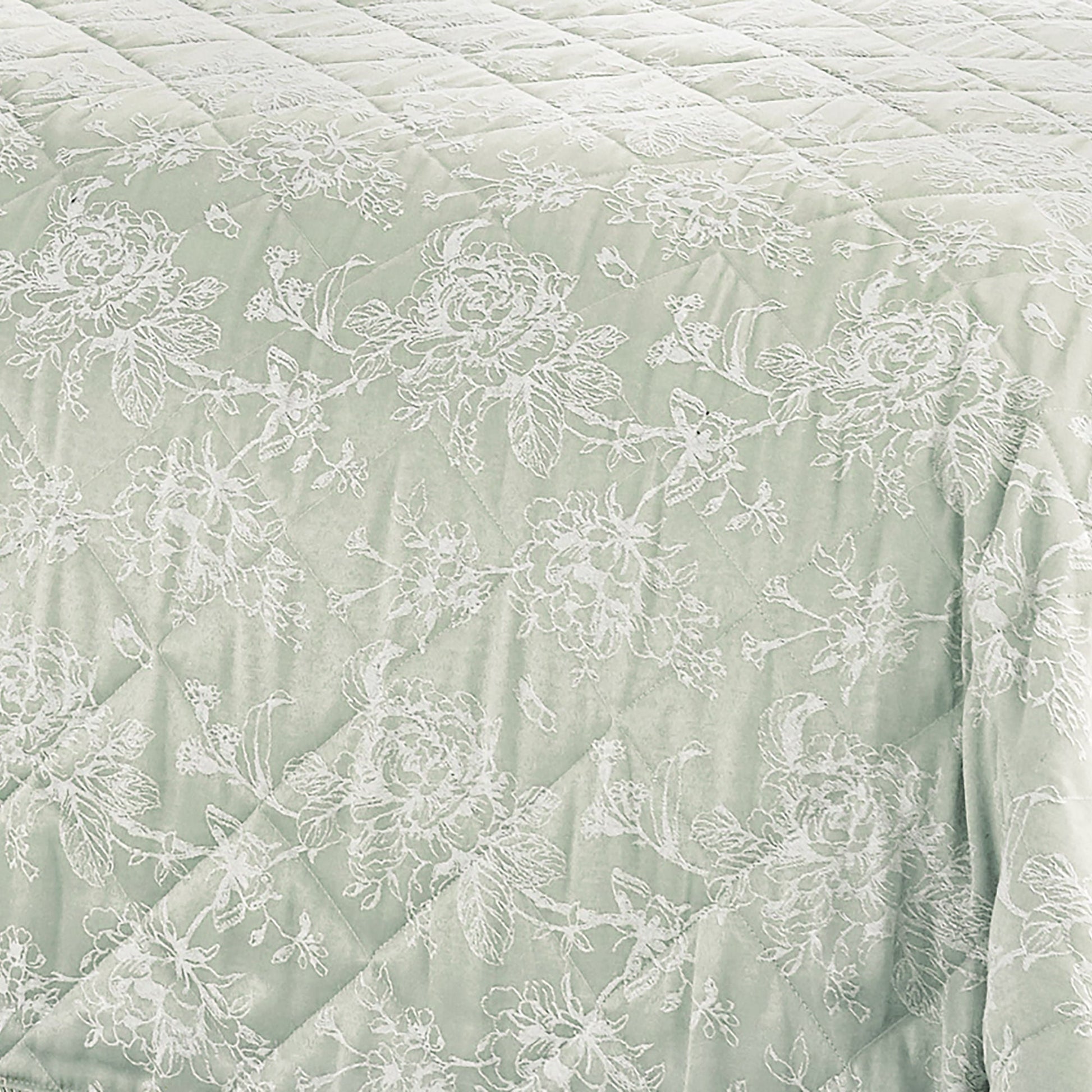 Jasmine Bedspread in Green 220cm x 240cm - Bedspread - Dreams & Drapes