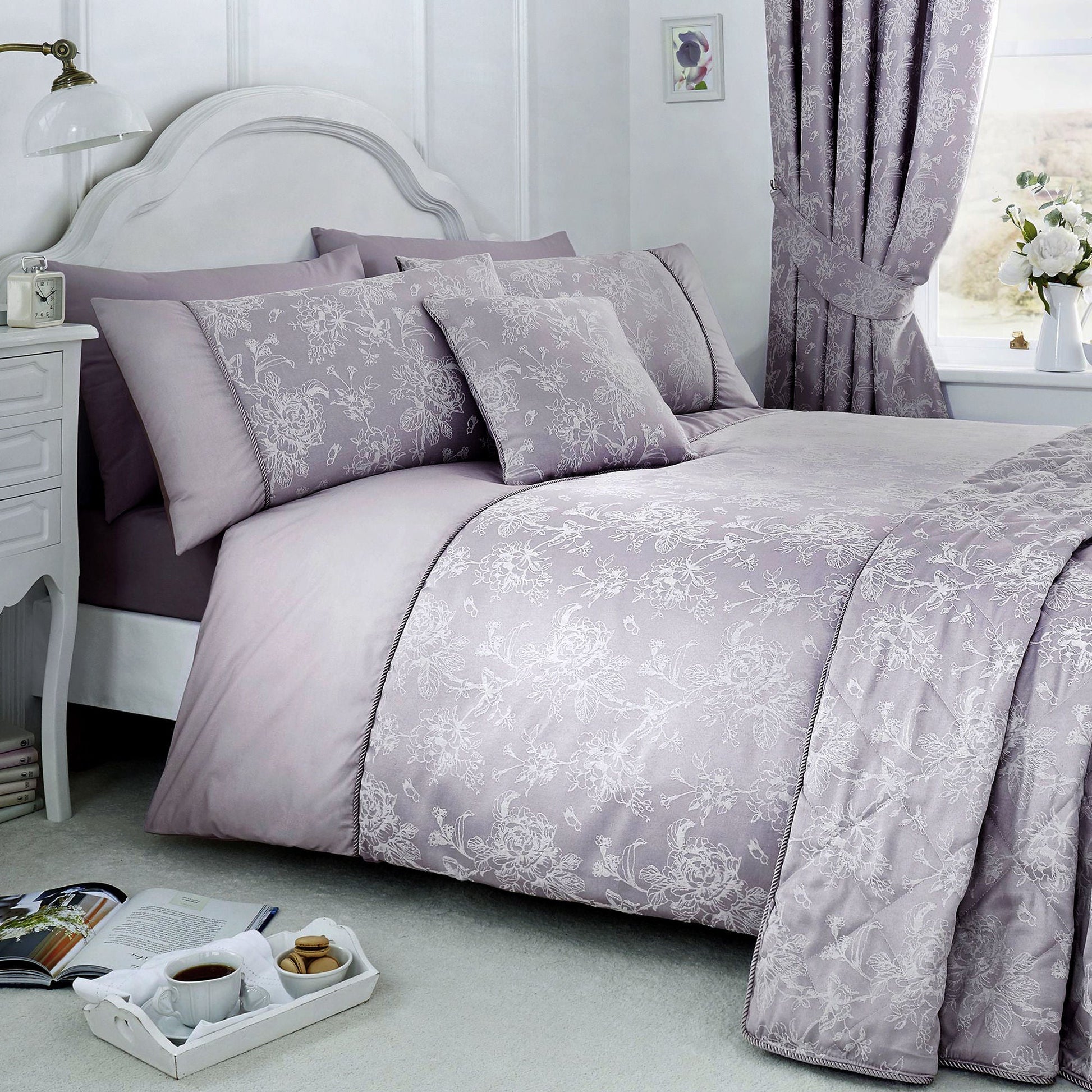 Jasmine Bedspread by Dreams & Drapes Woven in Lavender 240x220cm - Bedspread - Dreams & Drapes Woven