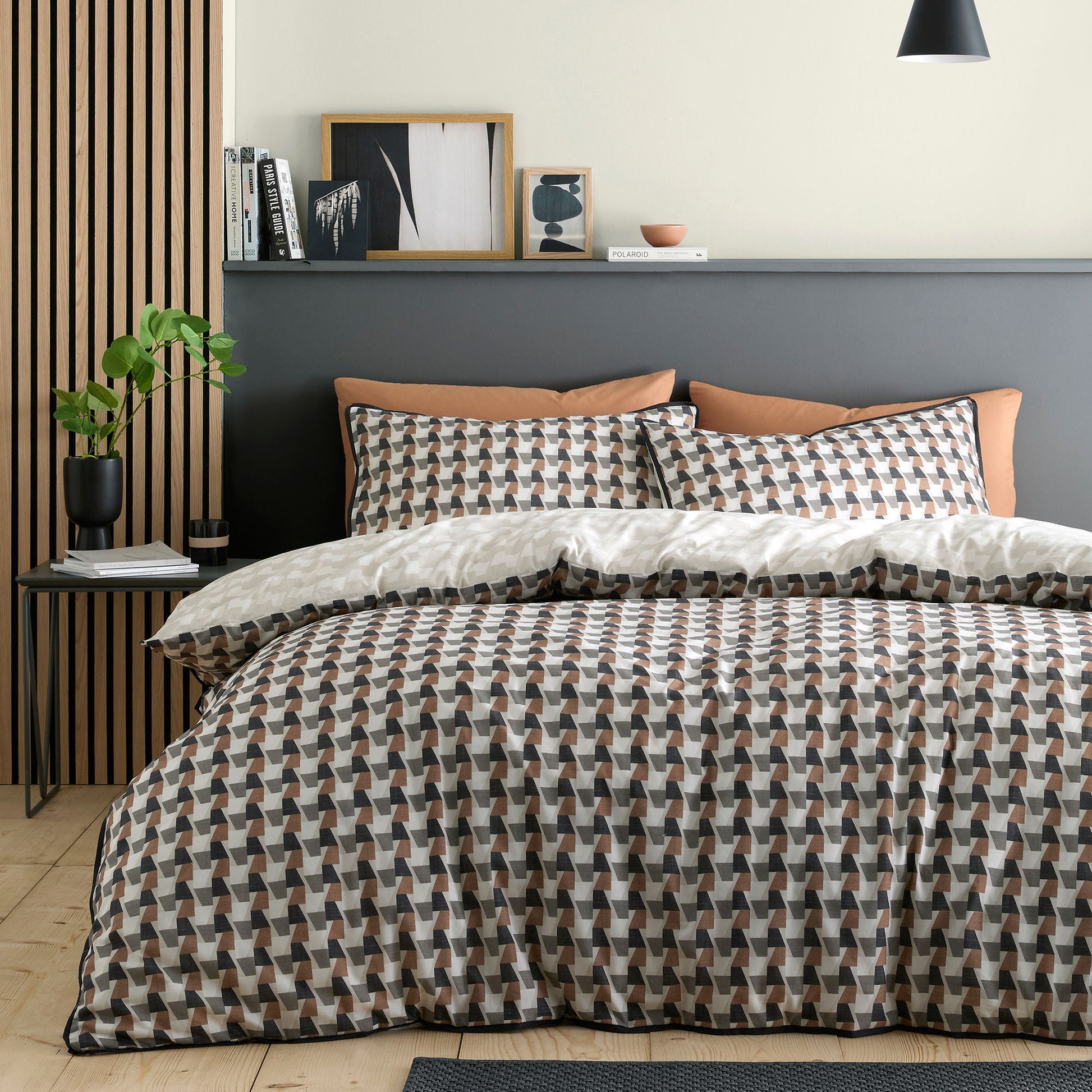 Jett Duvet Cover Set in Brown/Bracken - Duvet Cover Set - Appletree