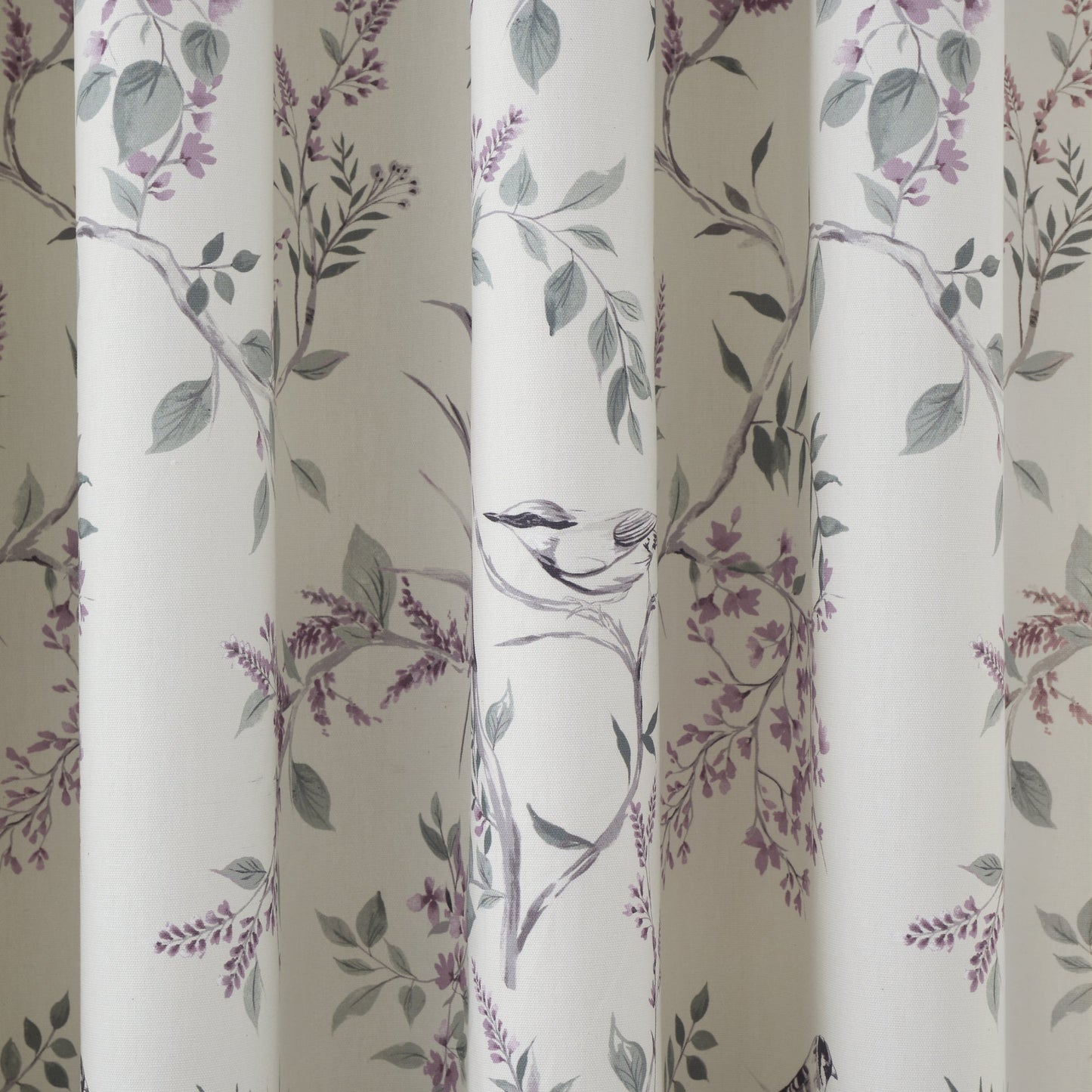 Jazmine Pair of Pencil Pleat Curtains With Tie-Backs by Dreams & Drapes Design in Heather - Pair of Pencil Pleat Curtains With Tie-Backs - Dreams & Drapes Design