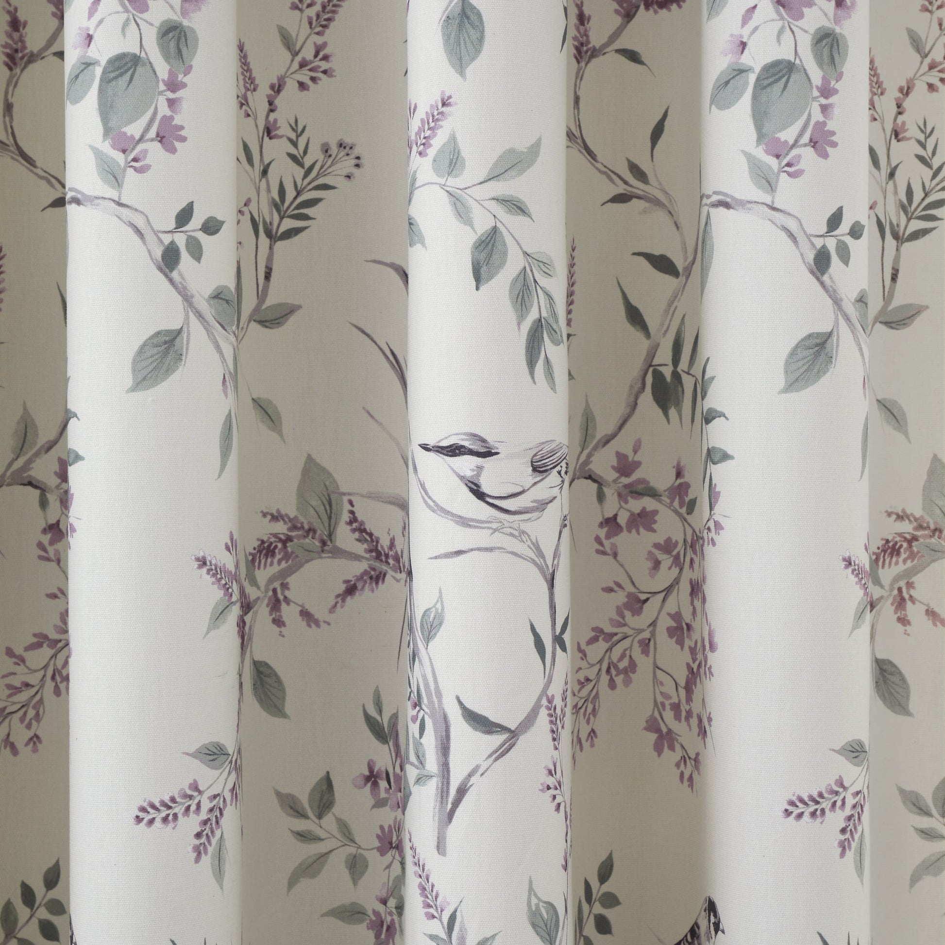 Jazmine Pair of Pencil Pleat Curtains With Tie-Backs by Dreams & Drapes Design in Heather - Pair of Pencil Pleat Curtains With Tie-Backs - Dreams & Drapes Design