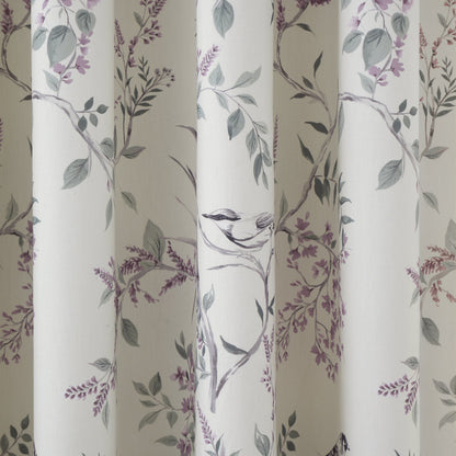 Jazmine Pair of Pencil Pleat Curtains With Tie-Backs by Dreams & Drapes Design in Heather - Pair of Pencil Pleat Curtains With Tie-Backs - Dreams & Drapes Design