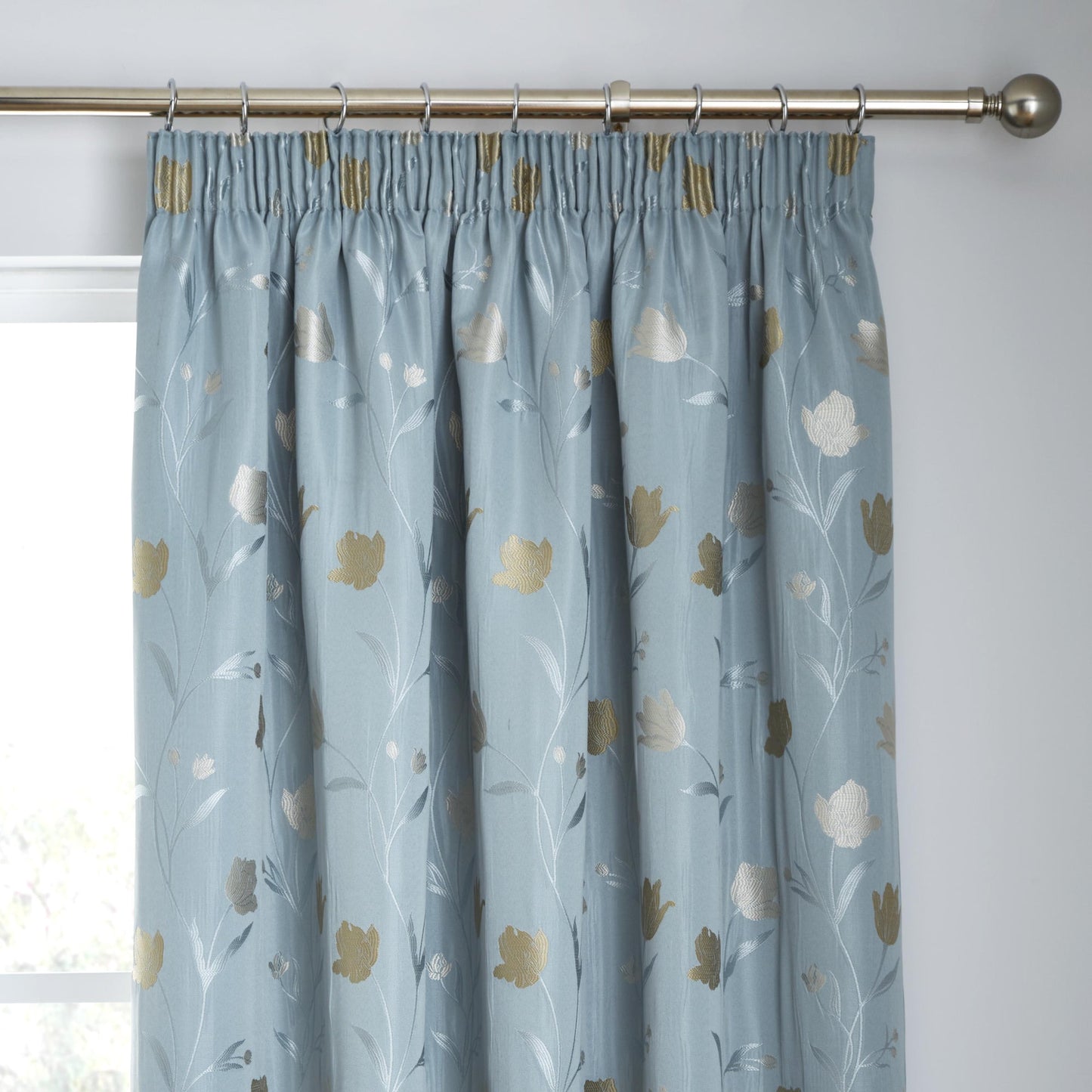 Juliette Pair Of Curtain Tiebacks by Curtina in Duckegg  26" x 4" - Pair Of Curtain Tiebacks - Curtina