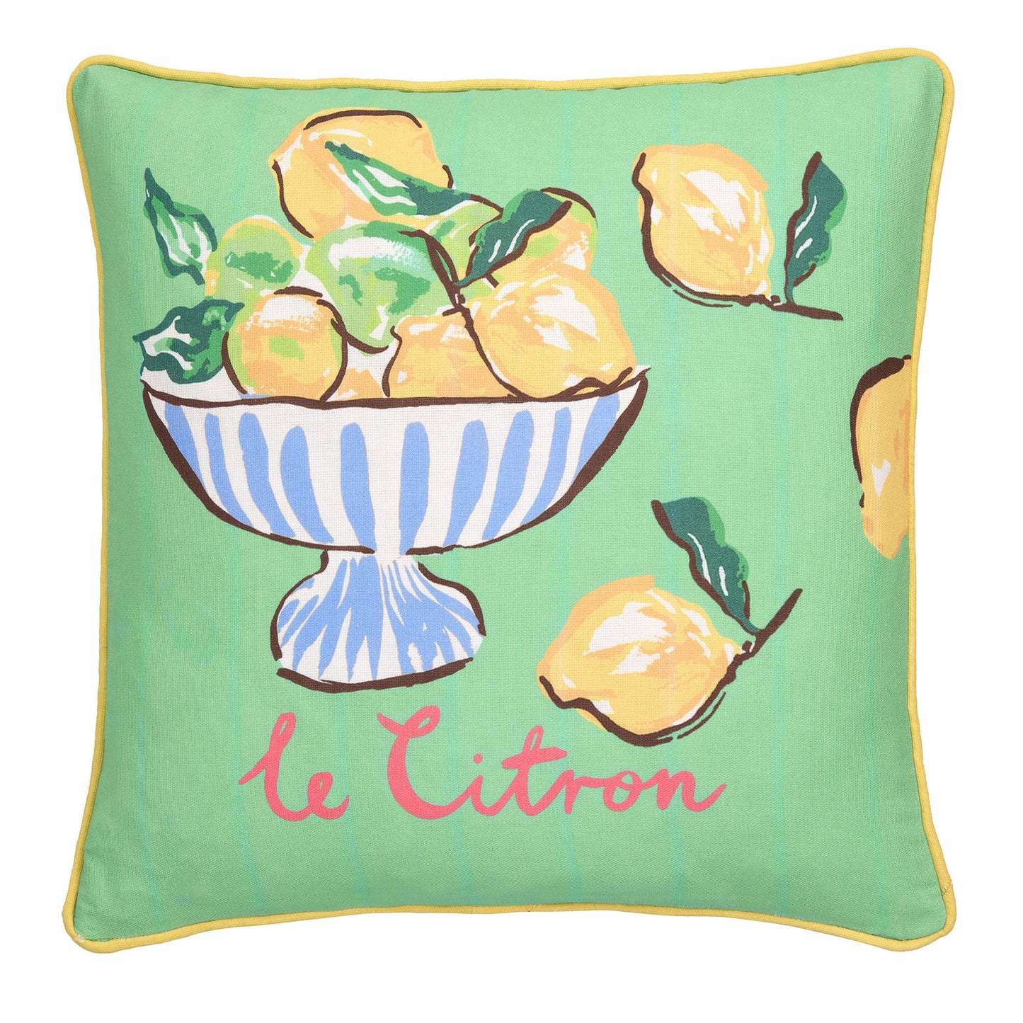 Lemon Fruit Bowl Outdoor Cushion in Multi 43 x 43cm