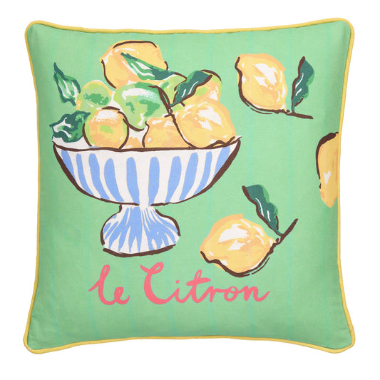 Lemon Fruit Bowl Outdoor Cushion in Multi 43 x 43cm