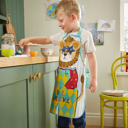Leon Lion Kids Shaped PVC Apron in Multicolour