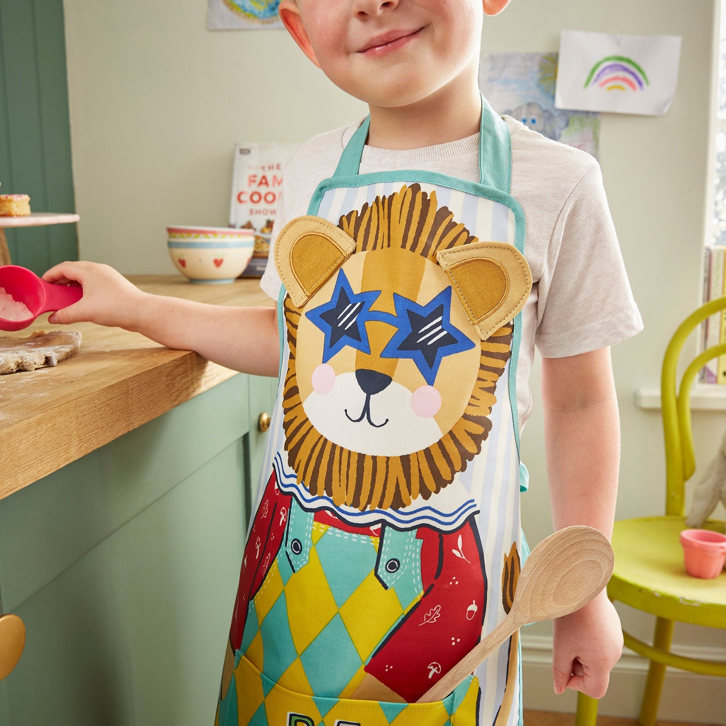 Leon Lion Kids Shaped PVC Apron in Multicolour