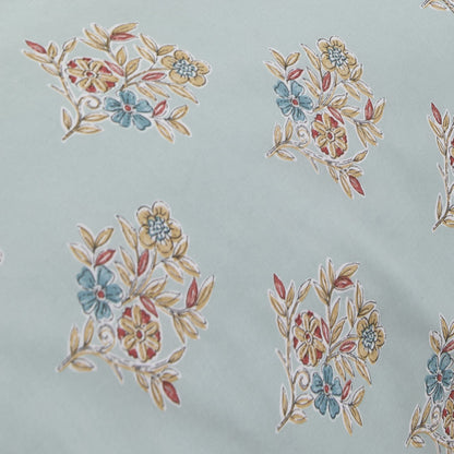 Lorena Patchwork Pair of Pencil Pleat Curtains With Tie-Backs by Dreams & Drapes Design in Duck Egg - Pair of Pencil Pleat Curtains With Tie-Backs - Dreams & Drapes Design