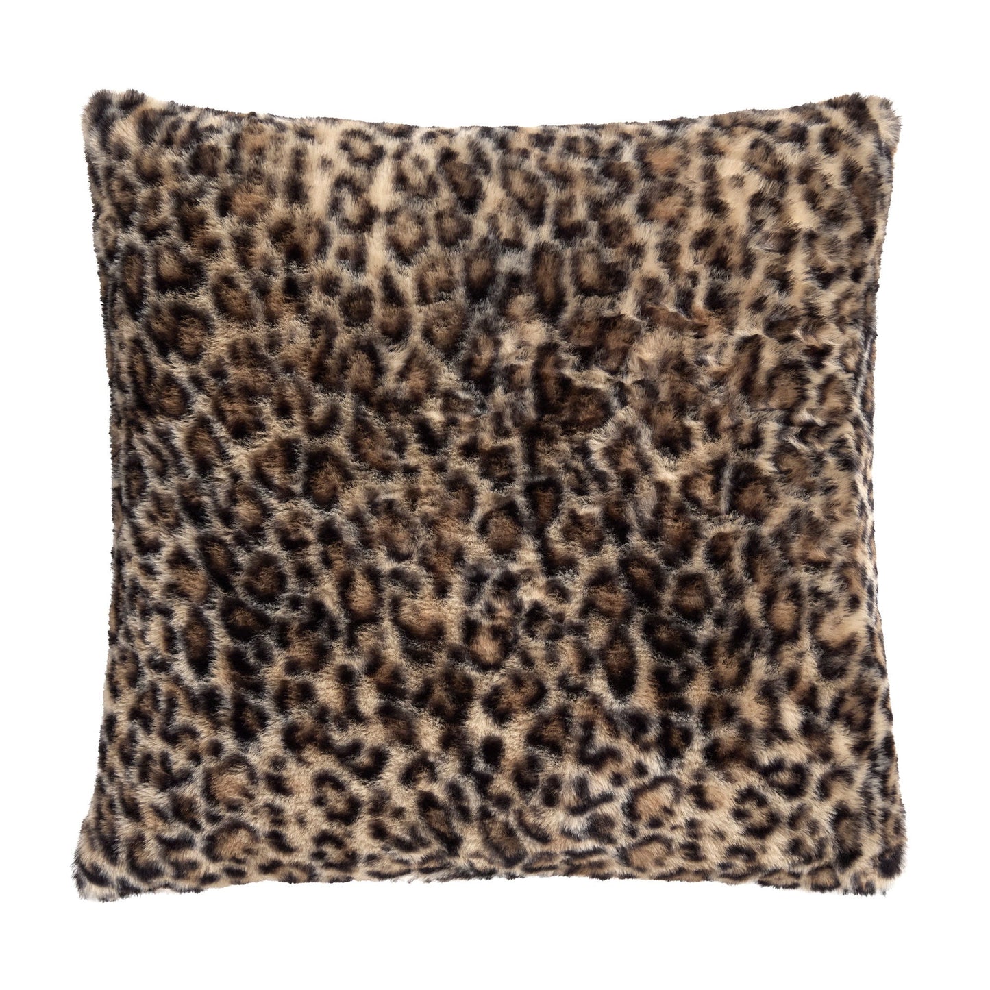 Leopard Faux Fur Cushion in Natural 43 x 43cm - Cushion - Fusion