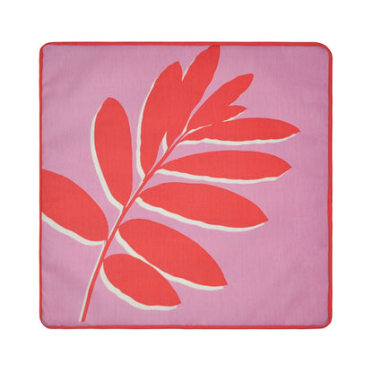 Leaf Print Filled Cushion by Fusion in Pink 43 x 43cm - Filled Cushion - Fusion