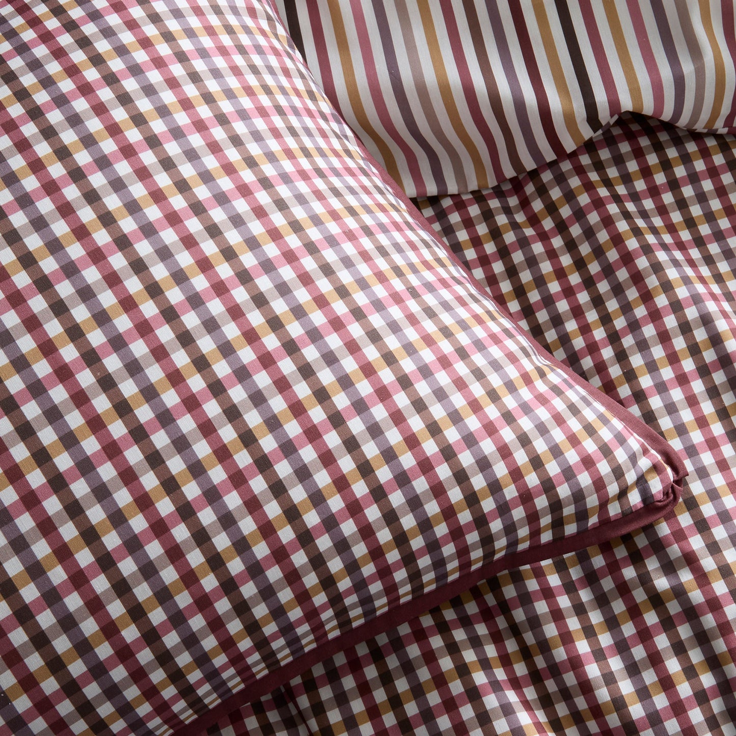 Micro Check Duvet Cover Set in Berry - Duvet Cover Set - Appletree