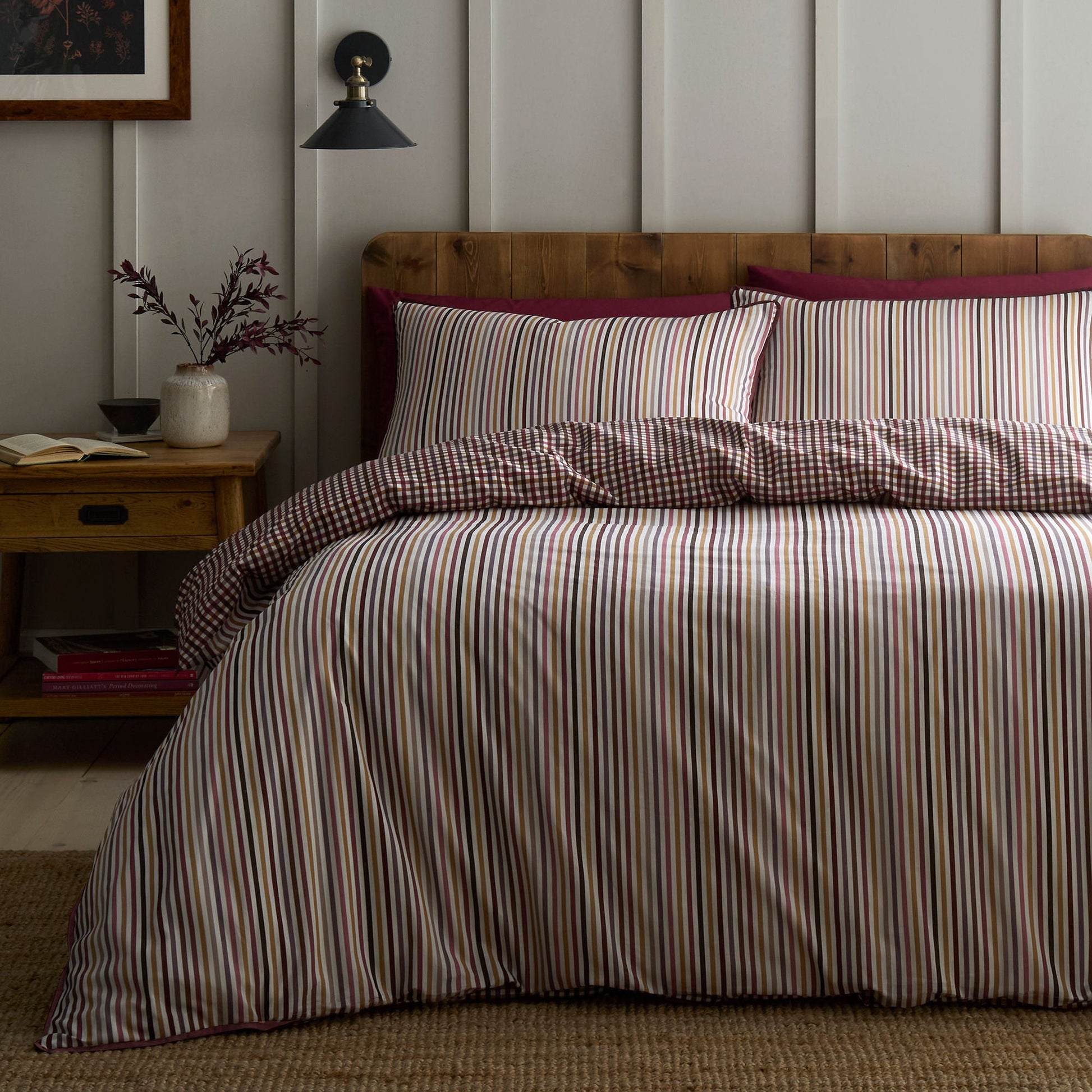 Micro Check Duvet Cover Set in Berry - Duvet Cover Set - Appletree
