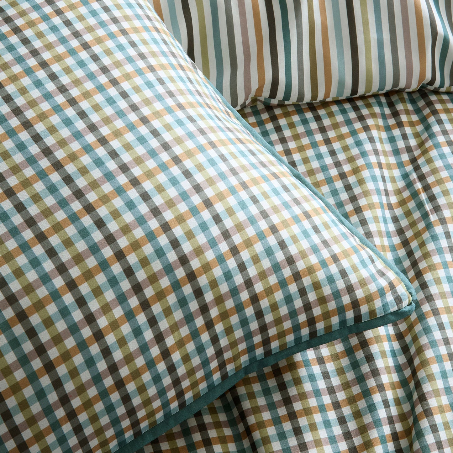 Micro Check Duvet Cover Set in Green - Duvet Cover Set - Appletree
