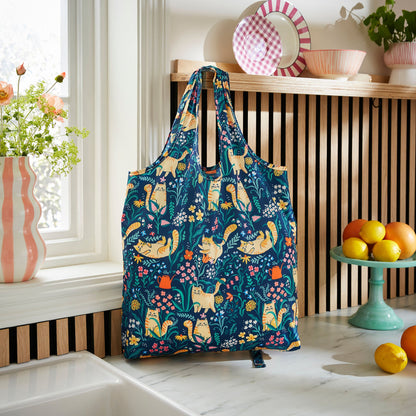 Marmalade Meadow Foldable Tote Bag Medium in Navy