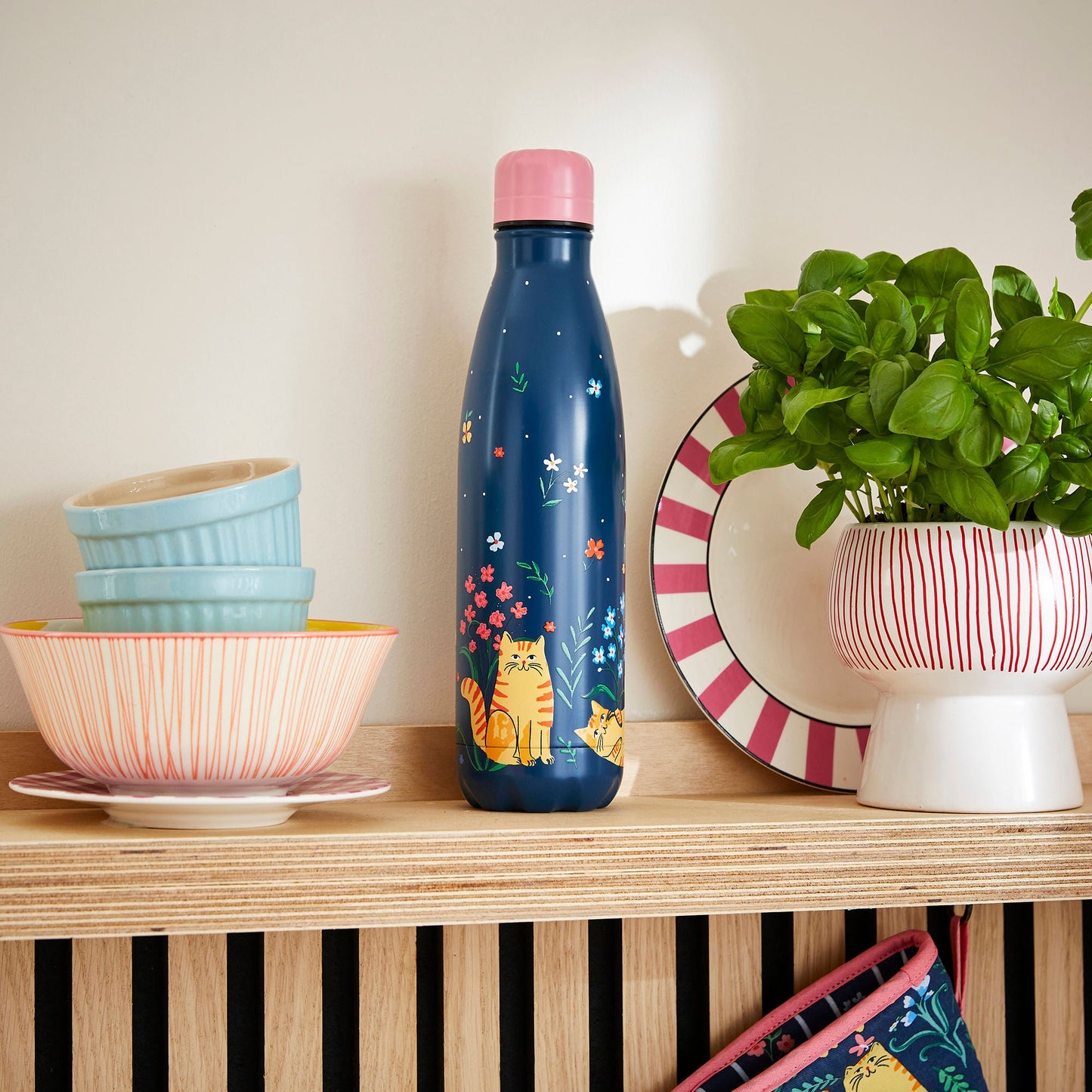 Marmalade Meadow Water Bottle in Navy