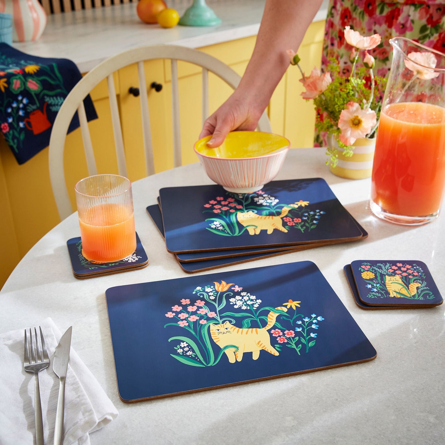 Marmalade Meadow Coasters 4 Pack in Navy