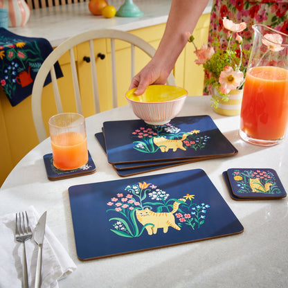 Marmalade Meadow Coasters 4 Pack in Navy