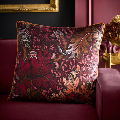 Morris Major Chintz Cushion in Burgundy 55 x 55cm - Cushion - Laurence Llewelyn-Bowen