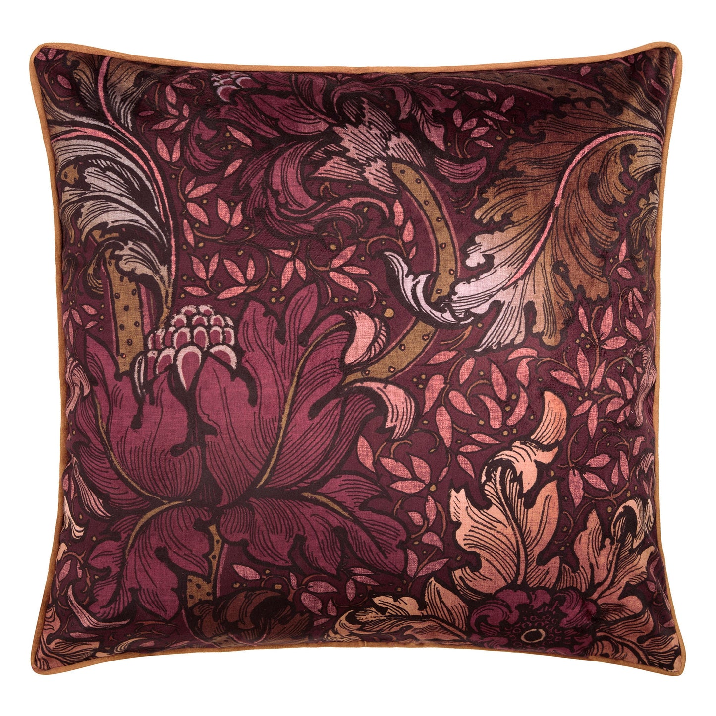 Morris Major Chintz Cushion in Burgundy 55 x 55cm - Cushion - Laurence Llewelyn-Bowen