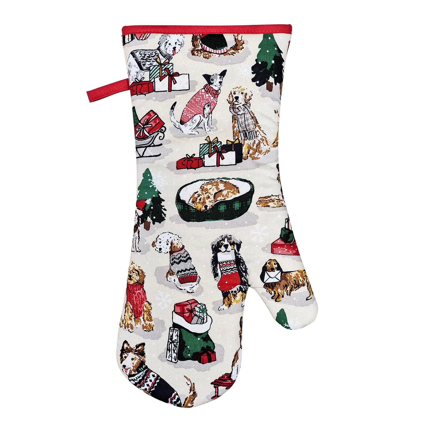 Ulster Weavers Merry Mutts Gauntlet Oven Glove One Size in Natural - Gauntlet Oven Glove - Ulster Weavers