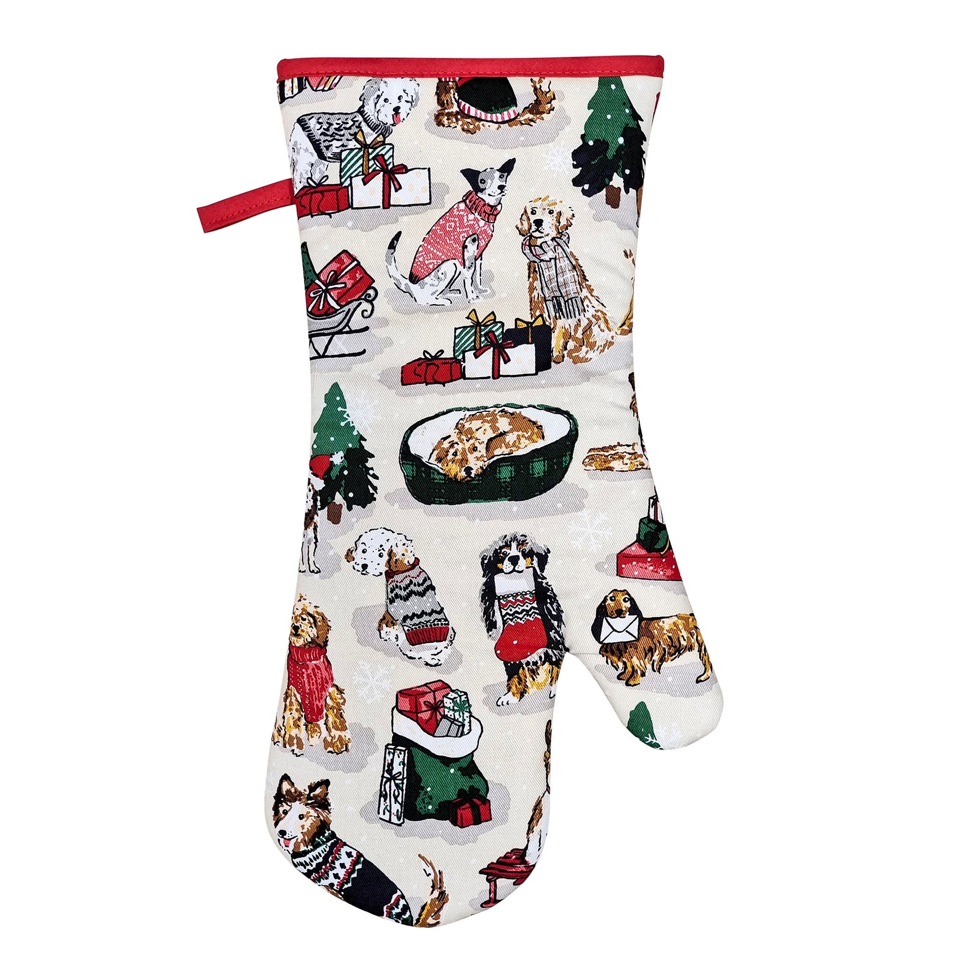 Ulster Weavers Merry Mutts Gauntlet Oven Glove One Size in Natural - Gauntlet Oven Glove - Ulster Weavers