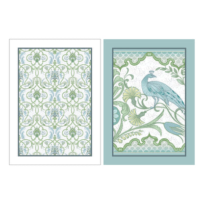 Palm Court Cotton Tea Towel 2 Pack in Green - Tea Towel (2 Pack) - Laurence Llewelyn-Bowen