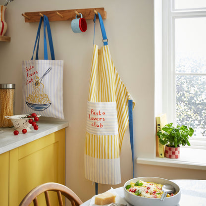 Pasta Lovers Club Tote Shopping Bag in Yellow
