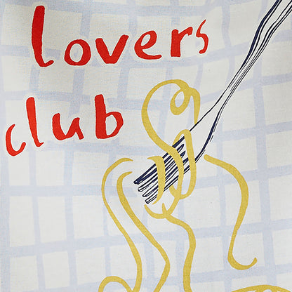 Pasta Lovers Club Cotton Tea Towel in Yellow