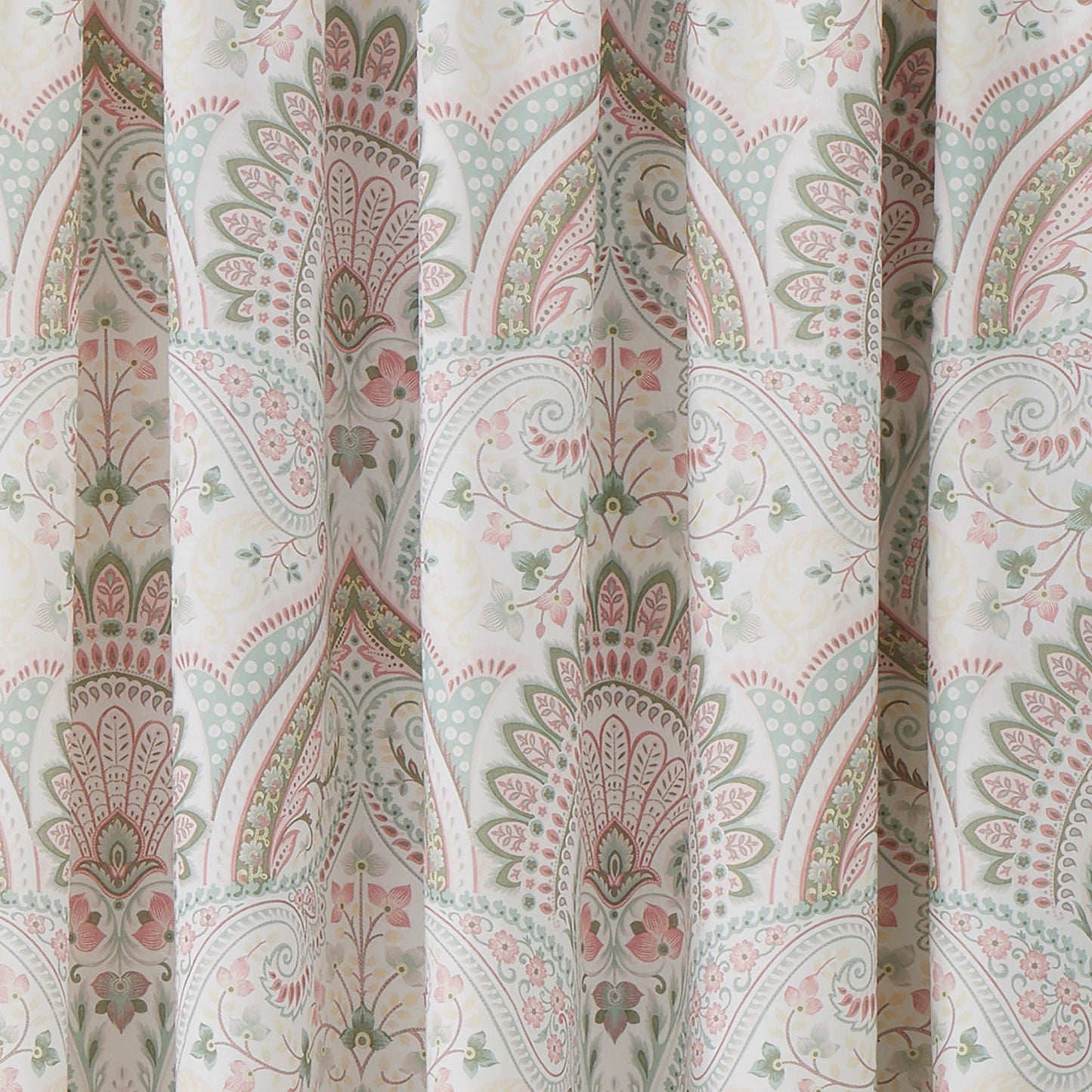 Palais Pair of Pencil Pleat Curtains With Tie-Backs by Dreams & Drapes Design in Green - Pair of Pencil Pleat Curtains With Tie-Backs - Dreams & Drapes Design
