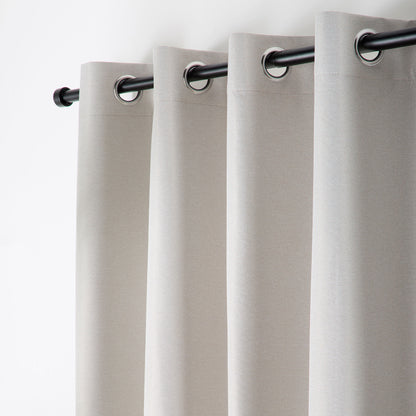 Plain Twill Pair of Eyelet Curtains in Natural