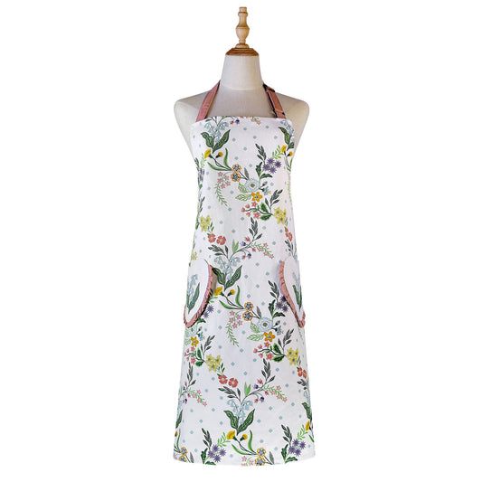 Petals & Prose Cotton Apron in Pink