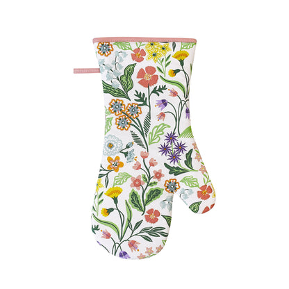 Petals & Prose Gauntlet Oven Glove in Pink