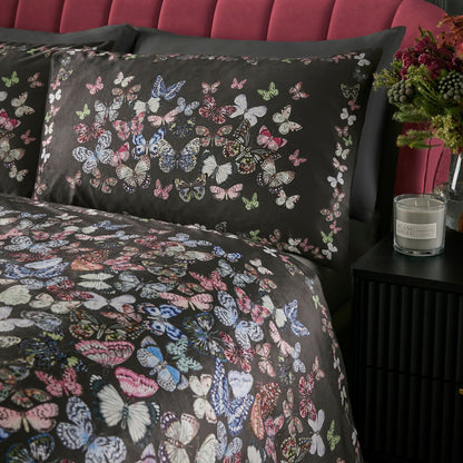 Papillon Duvet Cover Set in Charcoal - Duvet Cover Set - Soiree
