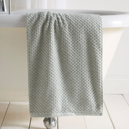 Popcorn Check Towels in Green
