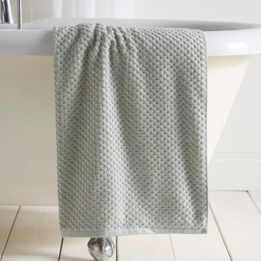 Popcorn Check Towels in Green