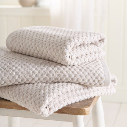 Popcorn Check Towels in Natural