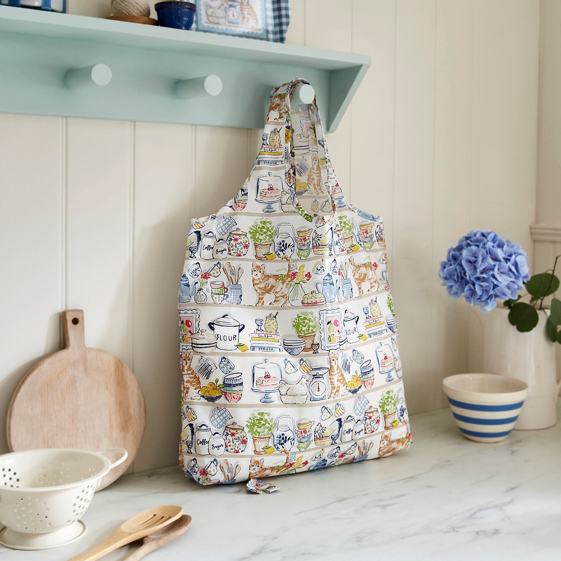 Ulster Weavers Pantry Cats Foldable Tote Bag Medium in Multi - Roll-Up Bag - Ulster Weavers