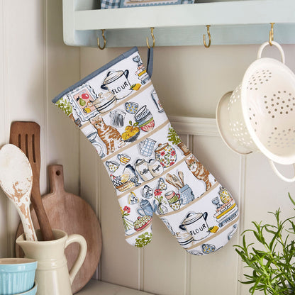 Ulster Weavers Pantry Cats Gauntlet Oven Glove One Size in Multi - Gauntlet Oven Glove - Ulster Weavers