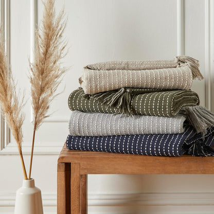 Quinn Throw by Drift Home in Grey 130 x 180cm - Throw - Drift Home