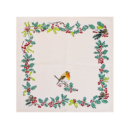 Christmas Robins Napkins 2 Pack in Green