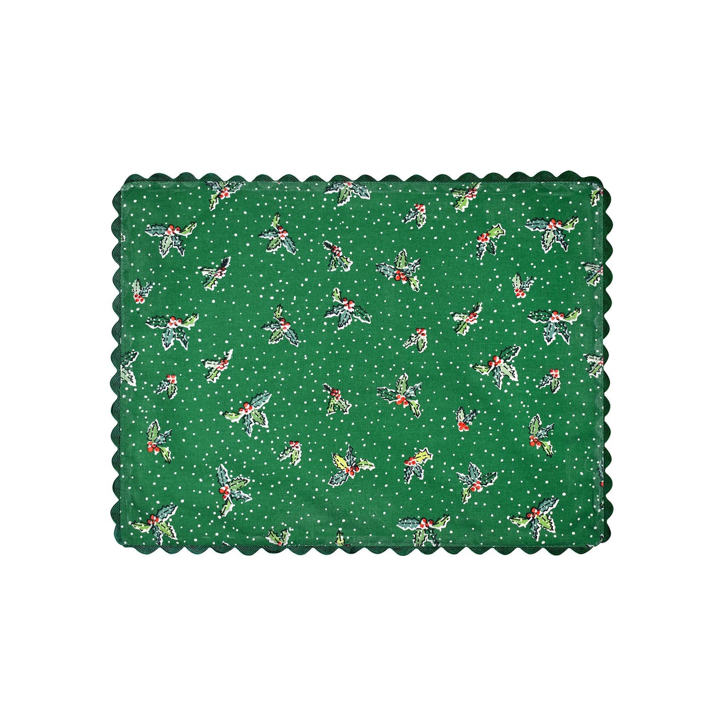 Christmas Robins Cotton Placemats 2 Pack in Green