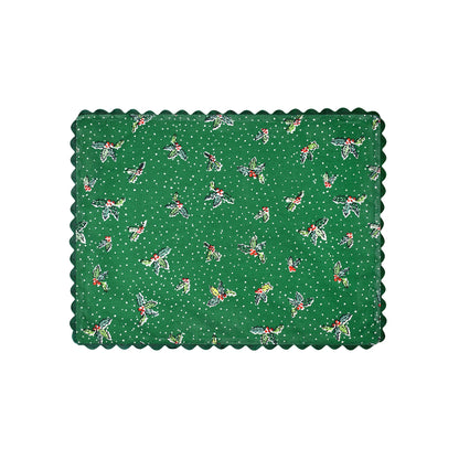 Christmas Robins Cotton Placemats 2 Pack in Green