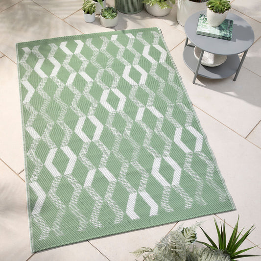 Rico Outdoor Outdoor Rug by Fusion in Green 120 x 170cm - Outdoor Rug - Fusion