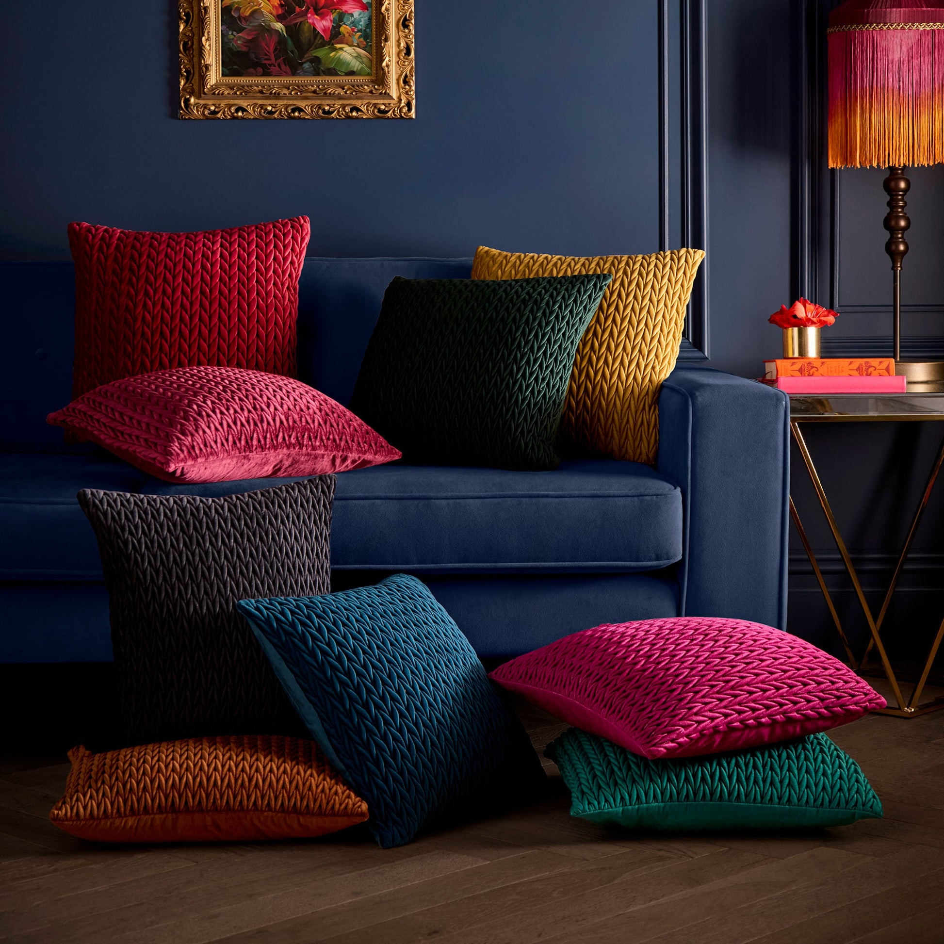 Amory Cushion by Laurence Llewelyn-Bowen in Fuchsia 43 x 43cm - Cushion - Laurence Llewelyn-Bowen