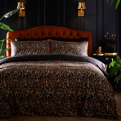 Roxy Leopard Print Duvet Cover Set in Black - Duvet Cover Set - Laurence Llewelyn-Bowen