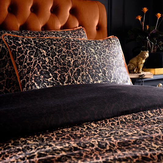 Roxy Leopard Print Duvet Cover Set in Black - Duvet Cover Set - Laurence Llewelyn-Bowen