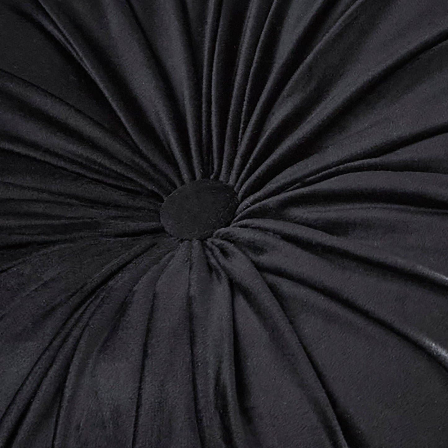 Round Pleat Round Cushion in Black 40cm - Round Cushion - Laurence Llewelyn-Bowen
